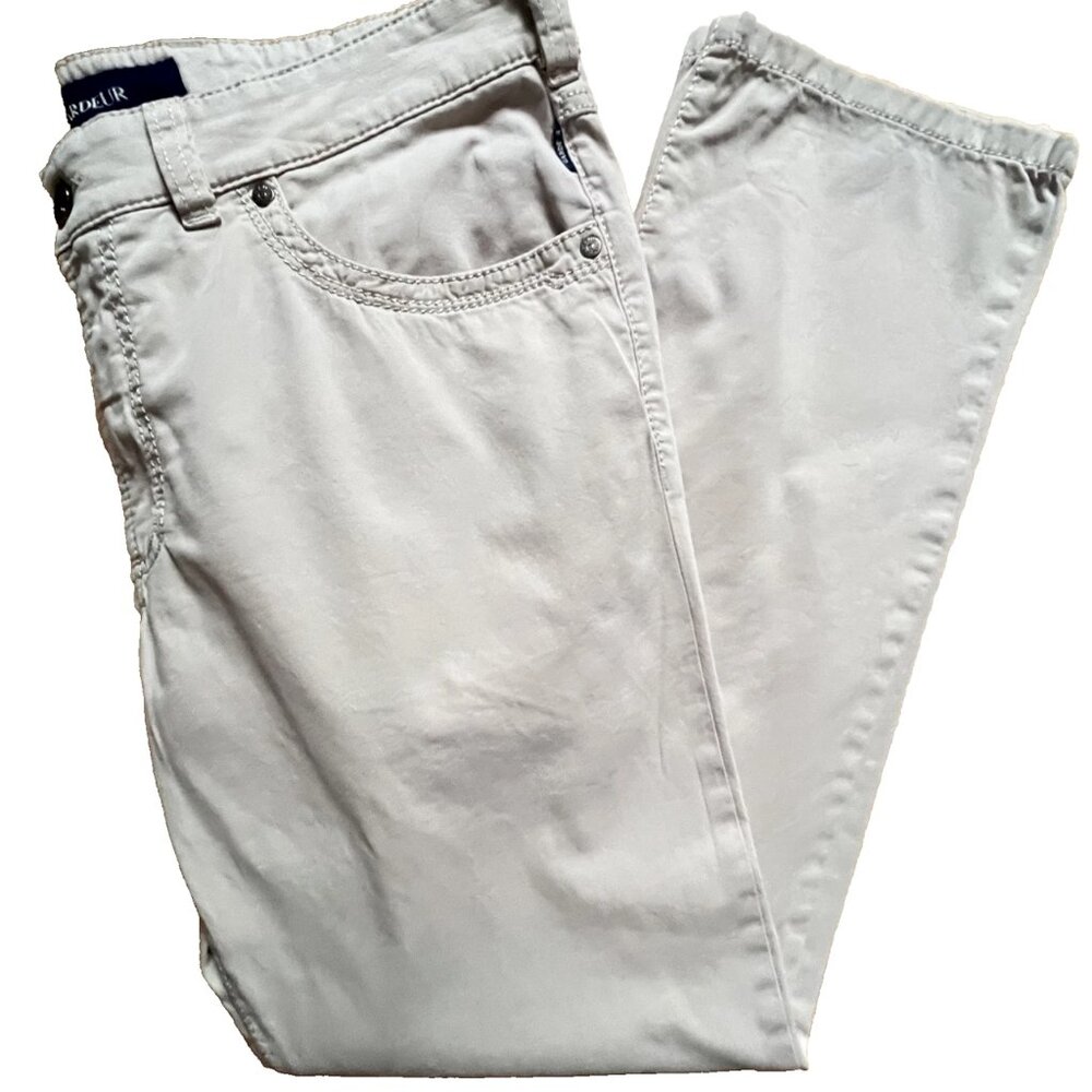 Atelier Gardeur Nevio Jeans Size 36 30 Regular Fit Solid Beige Cotton Blend